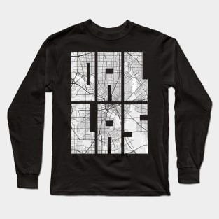 Dallas, USA City Map Typography - Light Long Sleeve T-Shirt